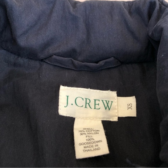 J Crew Womens Black Sleeveless Full Zip Snap Button Goose Down Puffer Vest XS - Picture 10 of 11
